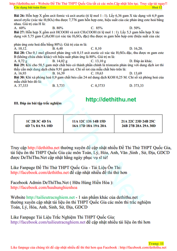 Cách giải các dạng bài tập Este Lipit