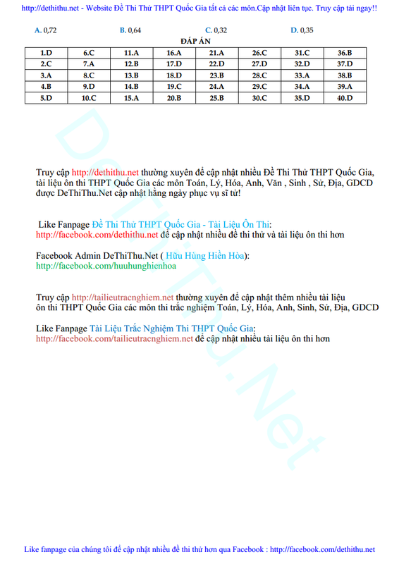 Đề thi thử Hóa 2017 THPT Chuyên Nguyễn Trãi, Hải Dương có đáp án giải chi tiết