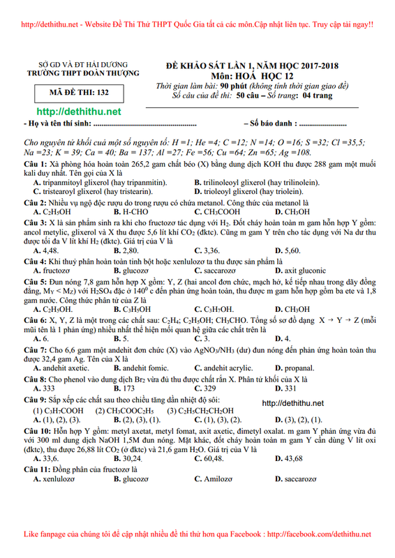 De_thi_thu_Hoa_2018_truong_THPT_Doan_Thuong_Hai_Duong_page1